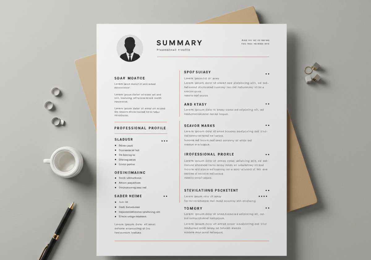 Highlighted summary section on a clean resume layout | JobHun