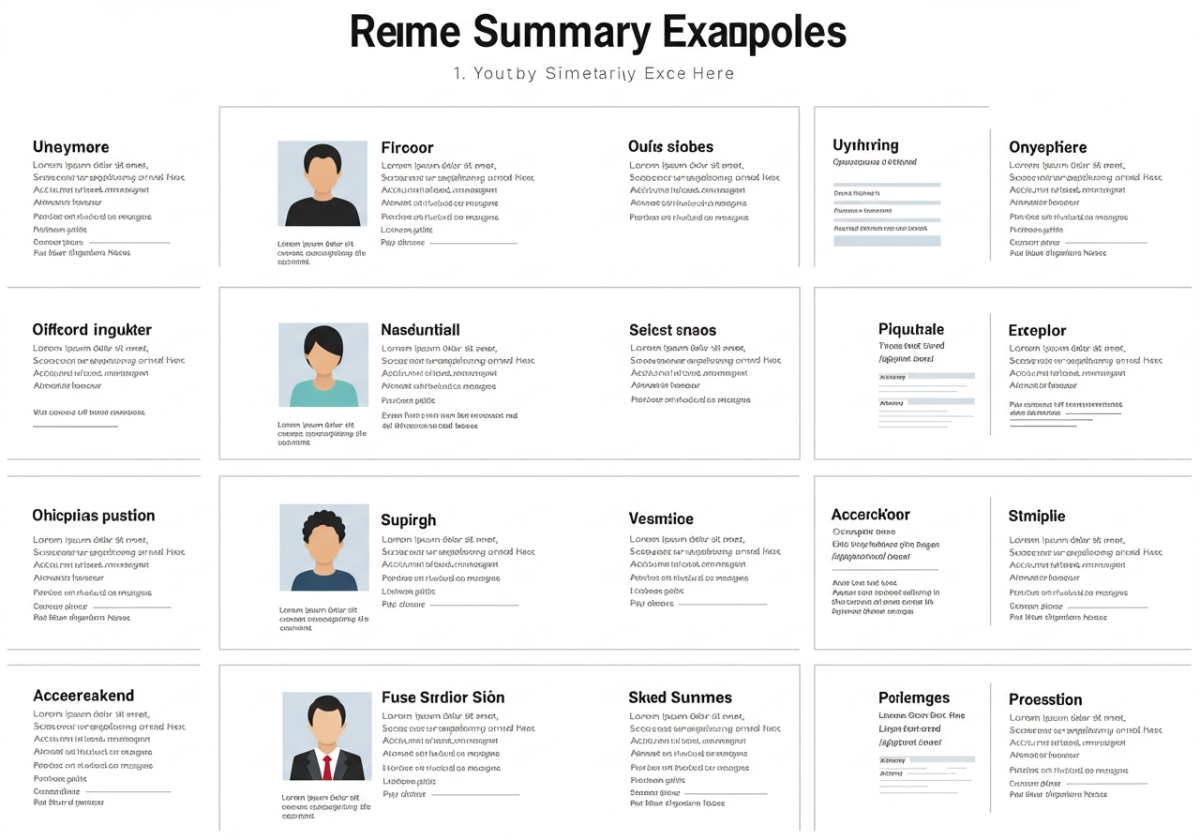 Visual list of resume summary examples in simple text blocks ｜ JobHun